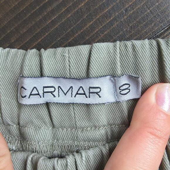 CARMAR Los Angeles Olive Green Elastic Band Pull On Cargo Pant sz 8 Basic Casual - Picture 2 of 8